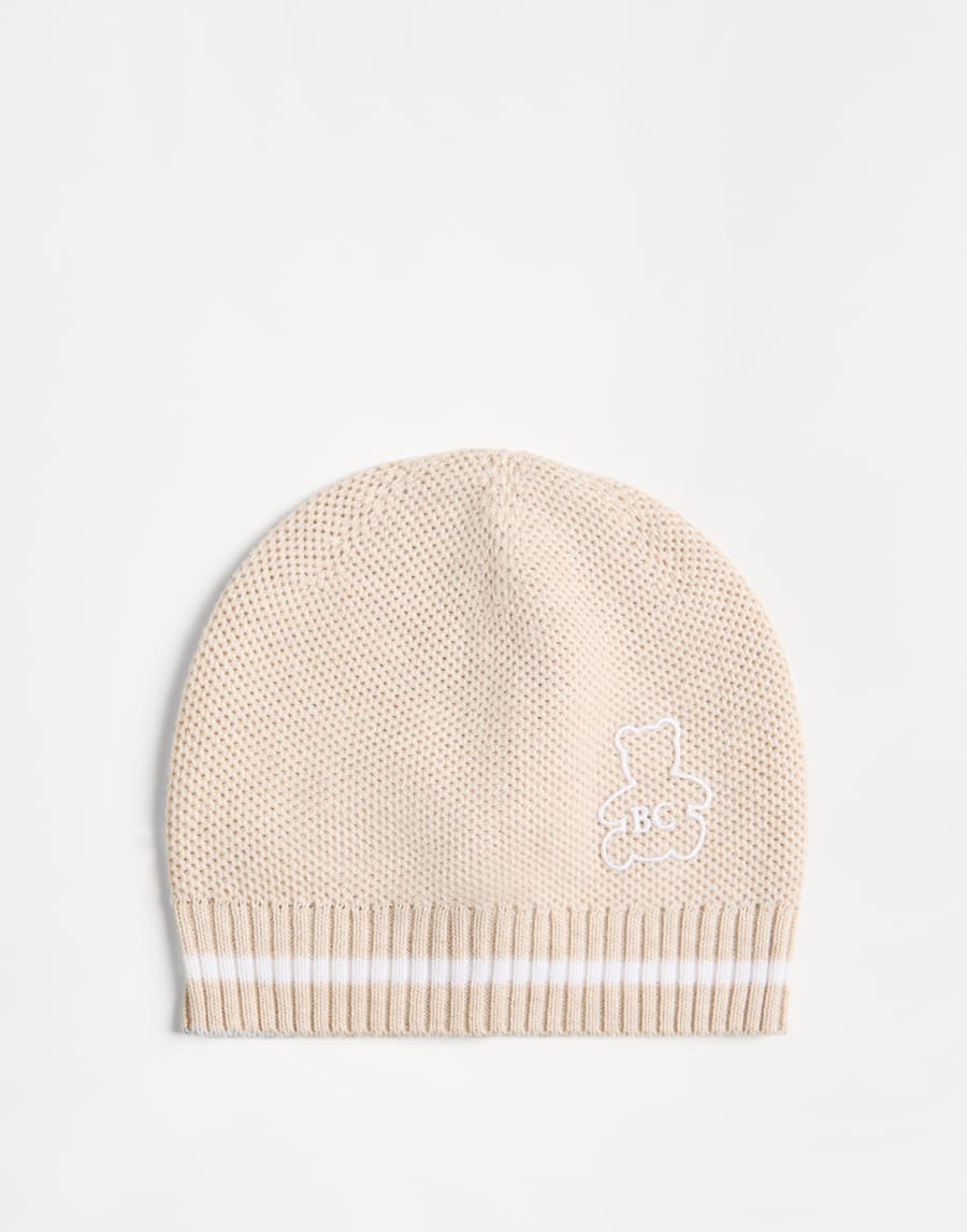 Bonnet Bébé Bernie en maille Sable Bébé - Brunello Cucinelli