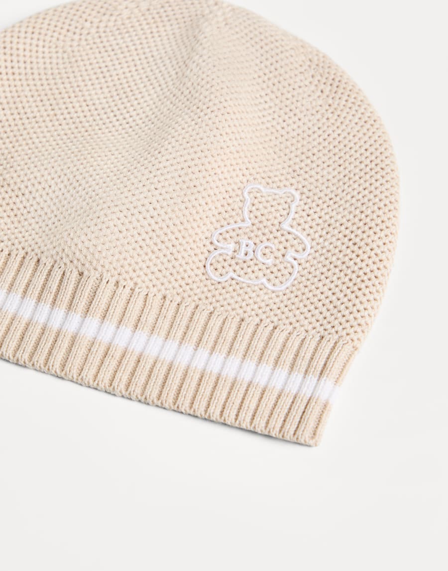Bonnet Bébé Bernie en maille Sable Bébé - Brunello Cucinelli
