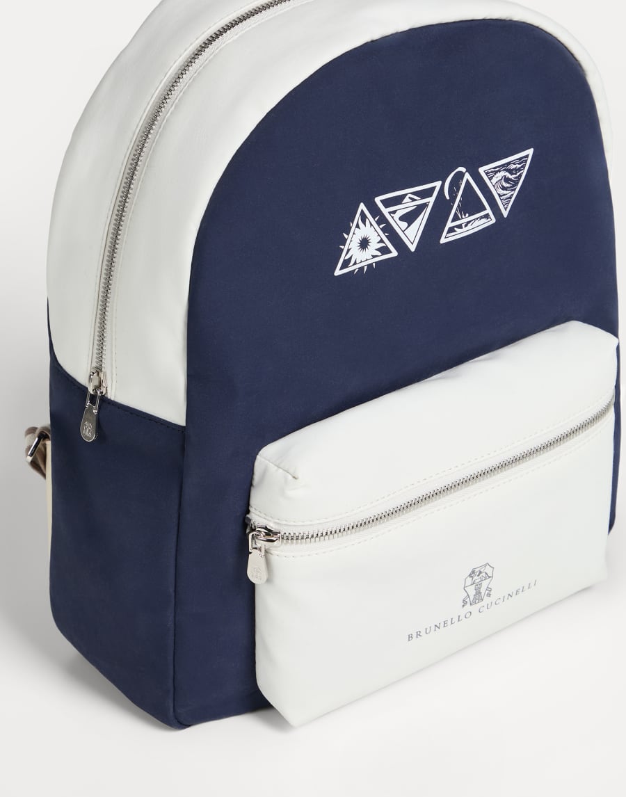 プリント入り バックパック ブルー ボーイズ - Brunello Cucinelli