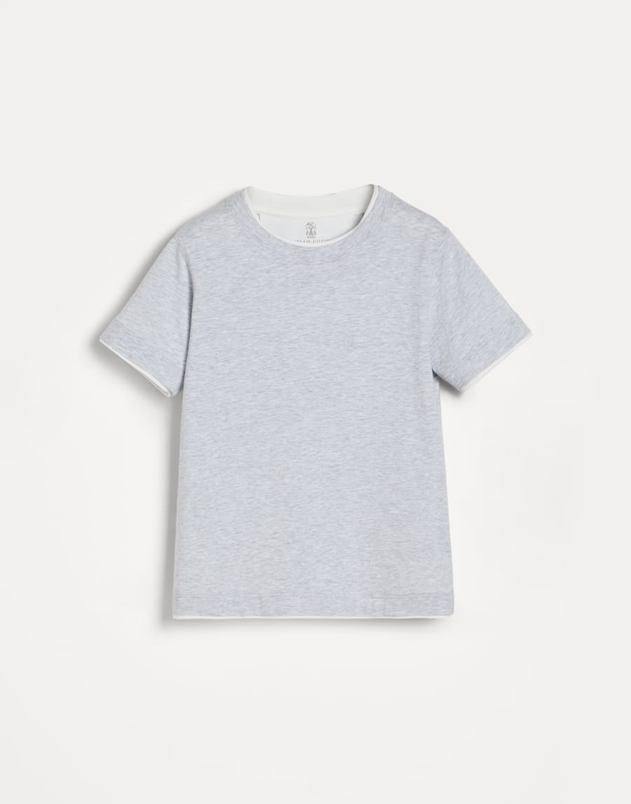 Camiseta con capas de imitación Gris Claro Niño - Brunello Cucinelli