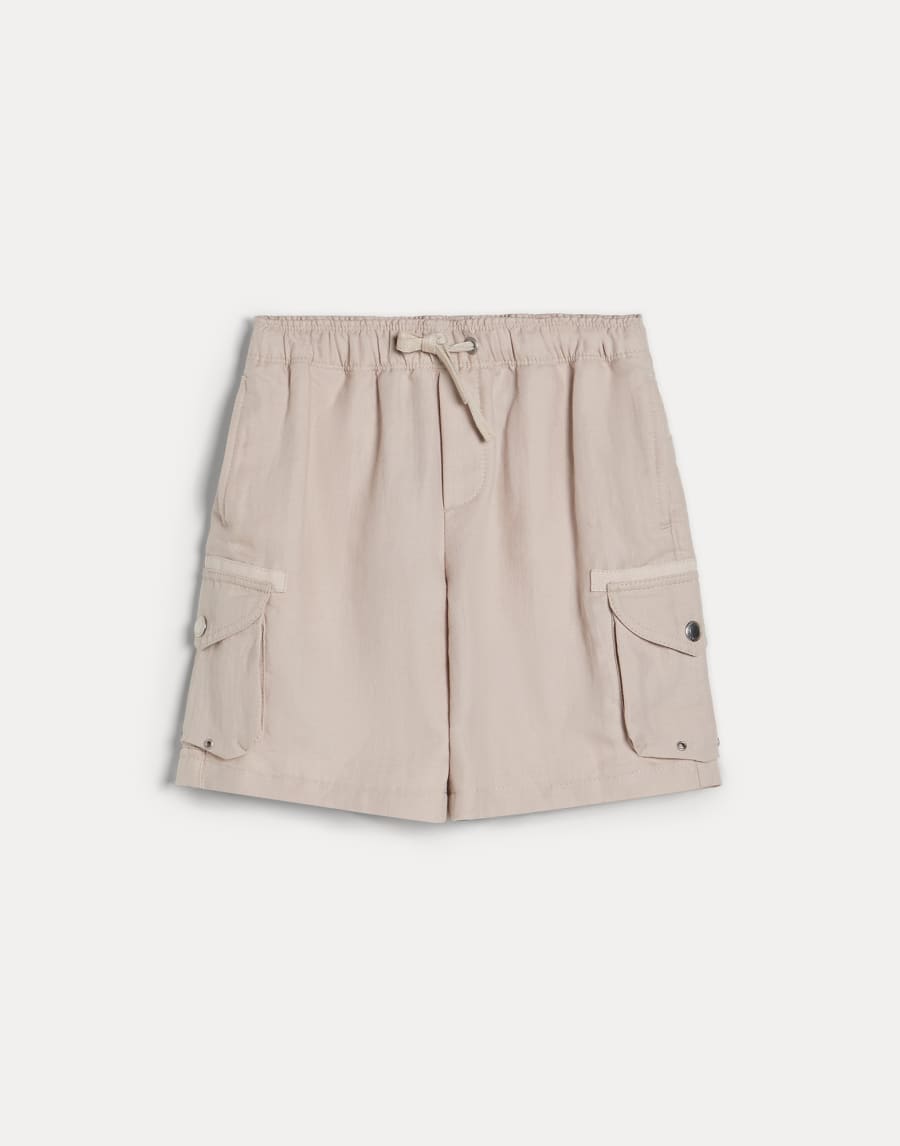Bermuda shorts with drawstring and cargo pockets Light Brown Boys - Brunello Cucinelli