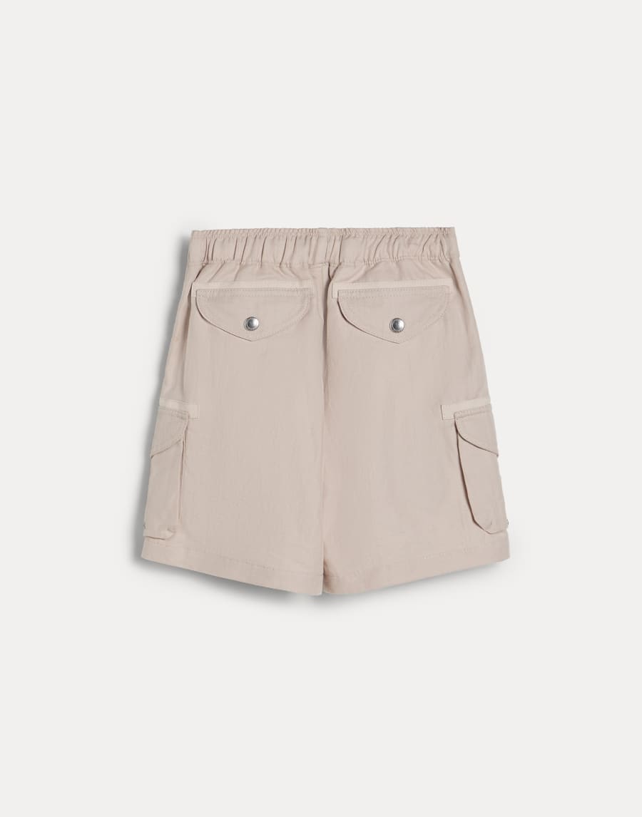 Bermuda shorts with drawstring and cargo pockets Light Brown Boys - Brunello Cucinelli