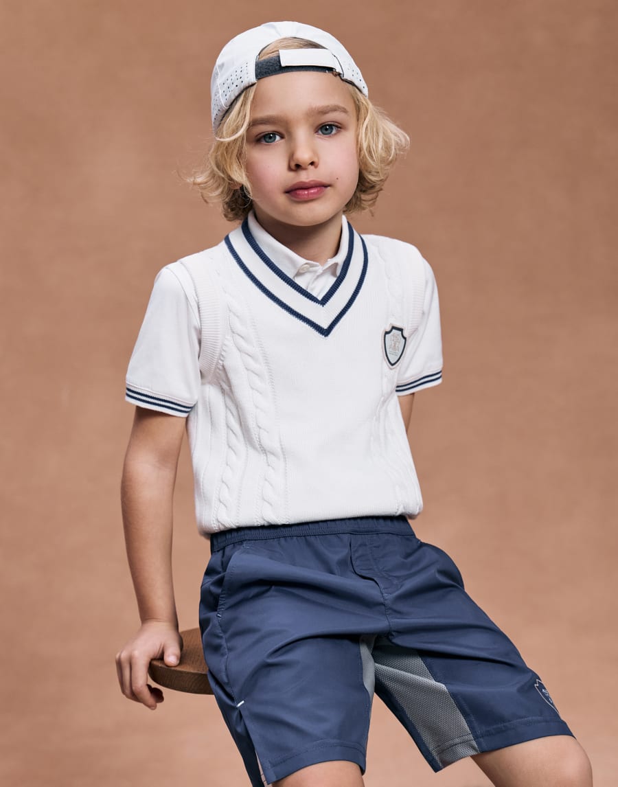 Cotton knit vest Panama Boys - Brunello Cucinelli