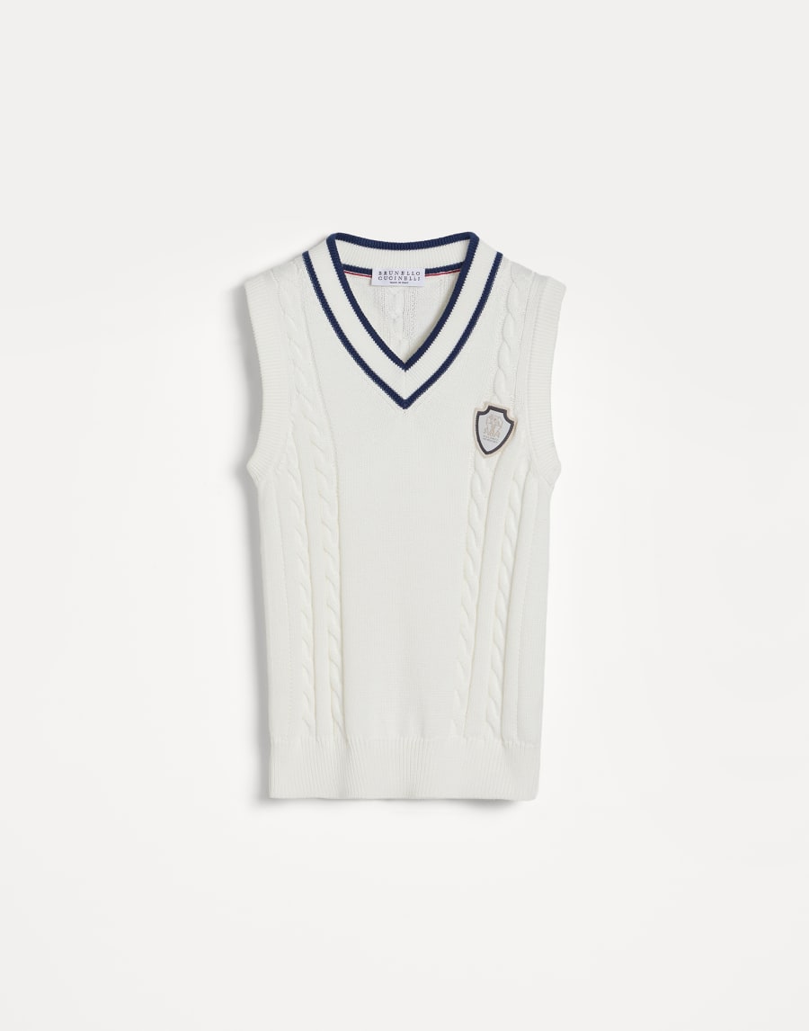 Cotton knit vest Panama Boys - Brunello Cucinelli