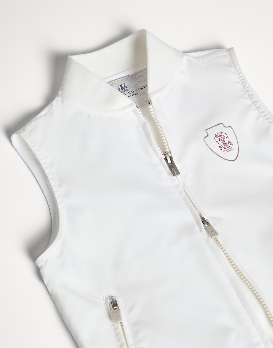 Nylon vest with logo White Boys - Brunello Cucinelli