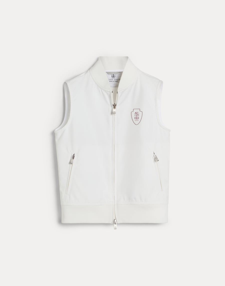Nylon vest with logo White Boys - Brunello Cucinelli