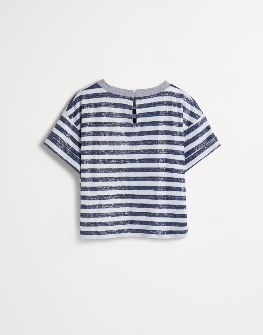 T-shirt with monili Blue Girls - Brunello Cucinelli