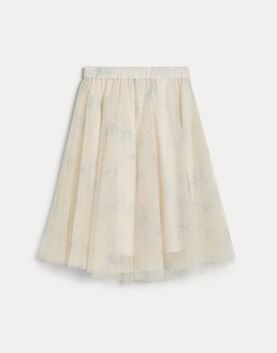 Юбка из тюля с принтом Sparkling Daisy Натуральный Девочки - Brunello Cucinelli