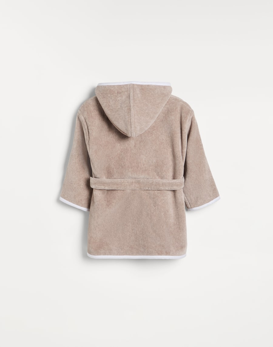 Cotton terrycloth bathrobe Beige Baby - Brunello Cucinelli