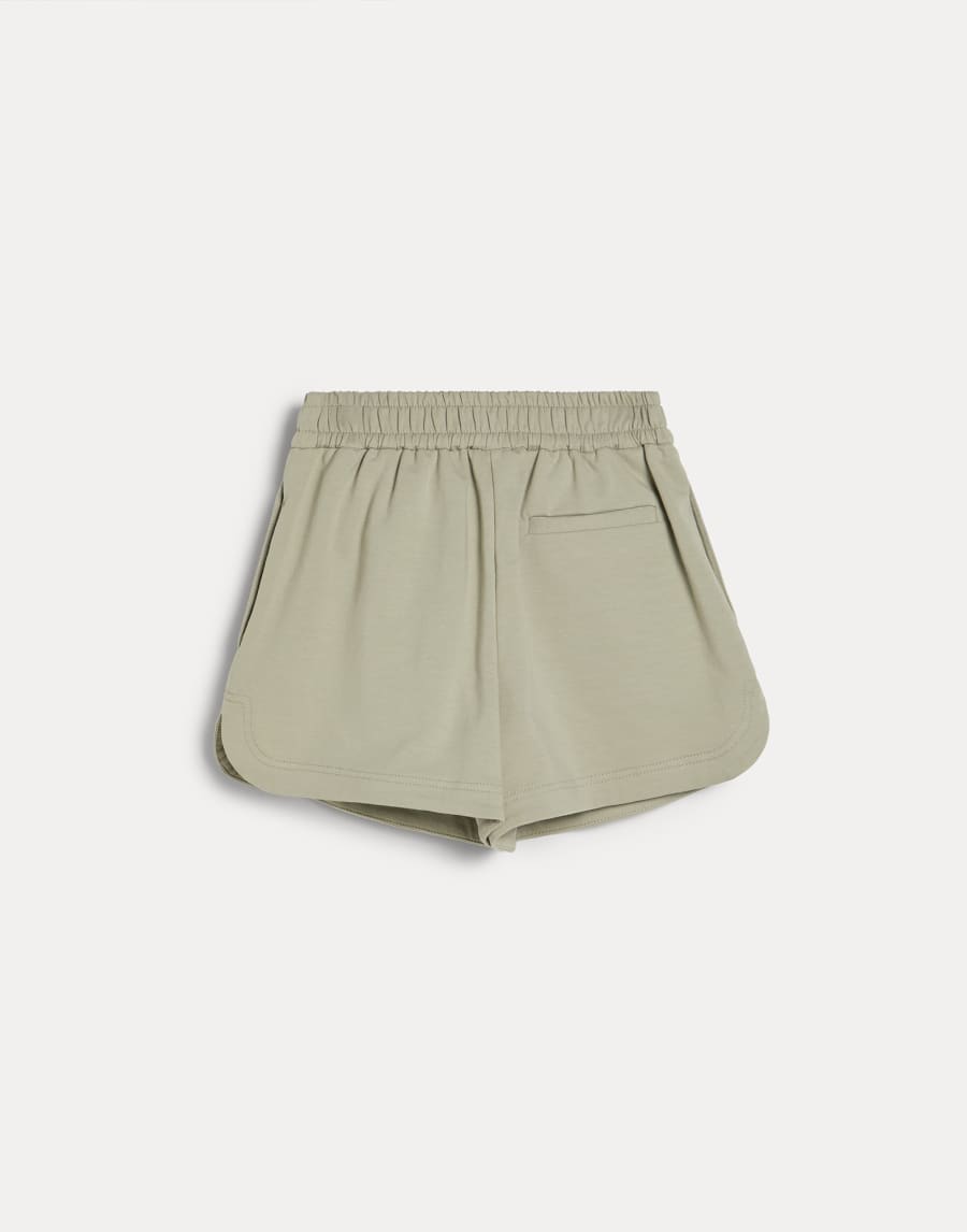 스트레치 코튼 라이트 플리스 쇼츠 세이지 여아 - Brunello Cucinelli