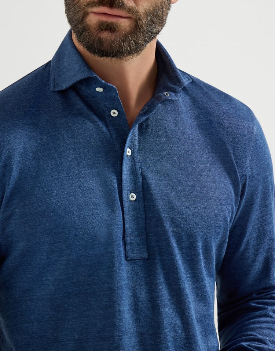 Jersey polo shirt Denim Man - Brunello Cucinelli