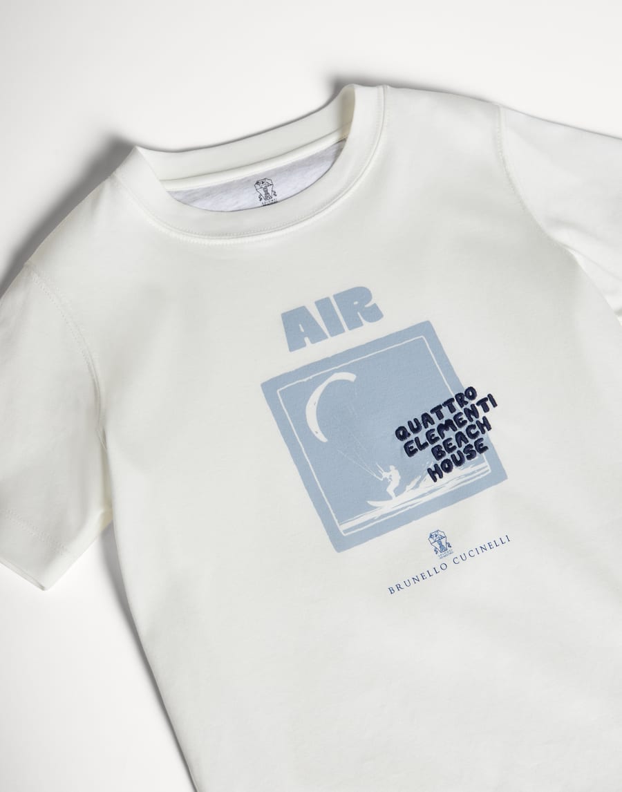 Camiseta con motivo Aire Celeste Niño - Brunello Cucinelli