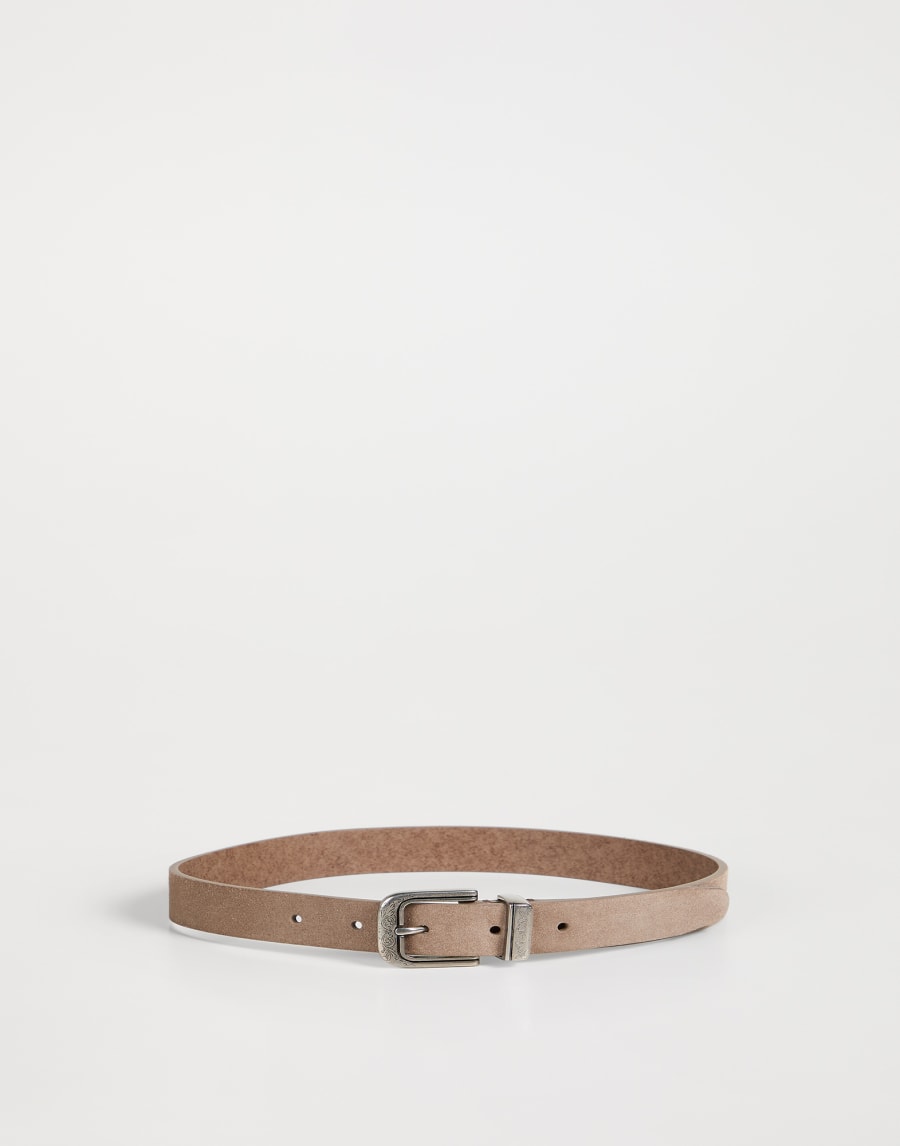 Suede belt with detailed buckle Light Brown Boys - Brunello Cucinelli
