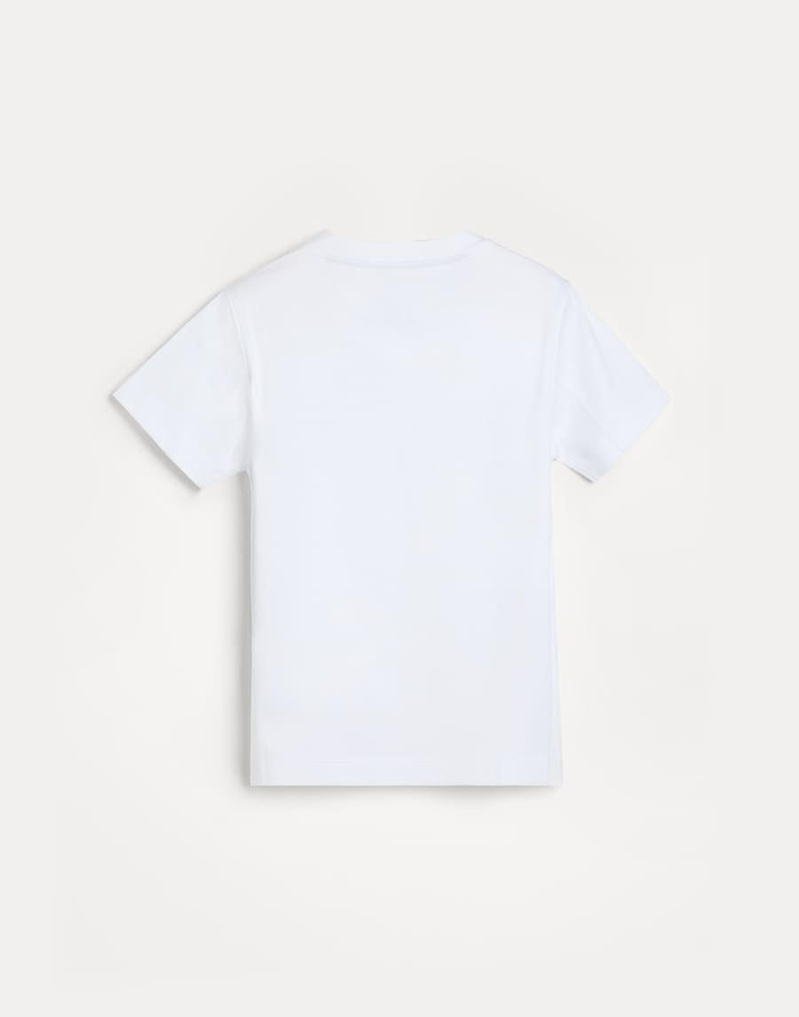 印字棉质平纹针织T恤 白色 男童 - Brunello Cucinelli