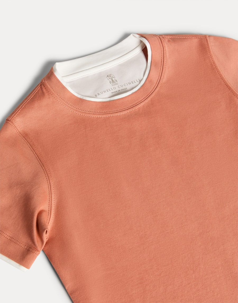 Camiseta con capas de imitación Albaricoque Niño - Brunello Cucinelli