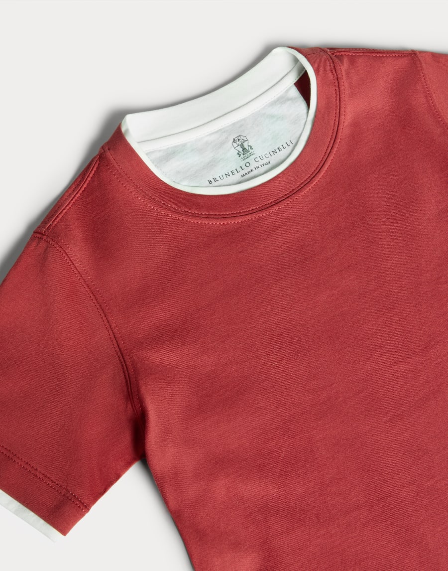 Camiseta con capas de imitación Rojo Niño - Brunello Cucinelli