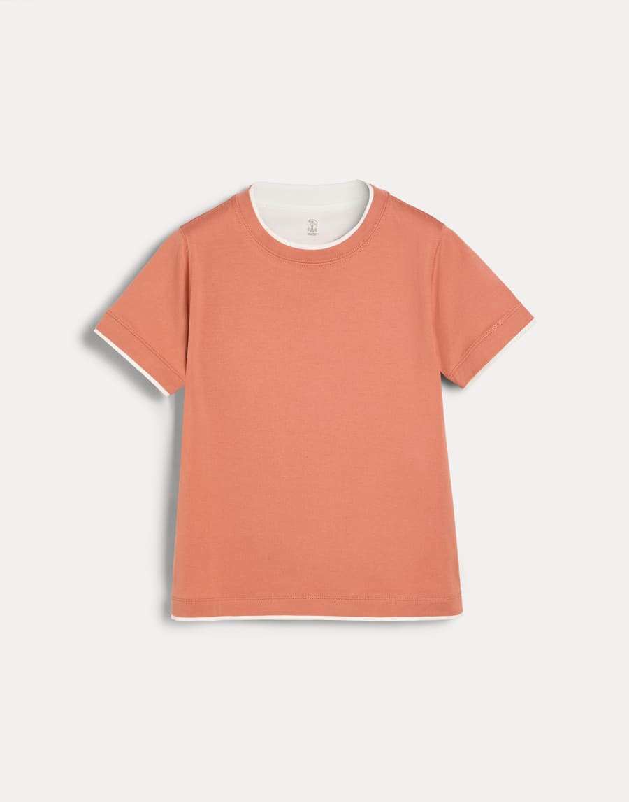 Camiseta con capas de imitación Albaricoque Niño - Brunello Cucinelli
