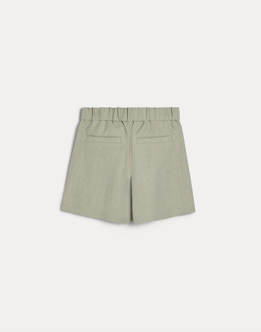 Fluid twill shorts with belt Sage Girls - Brunello Cucinelli