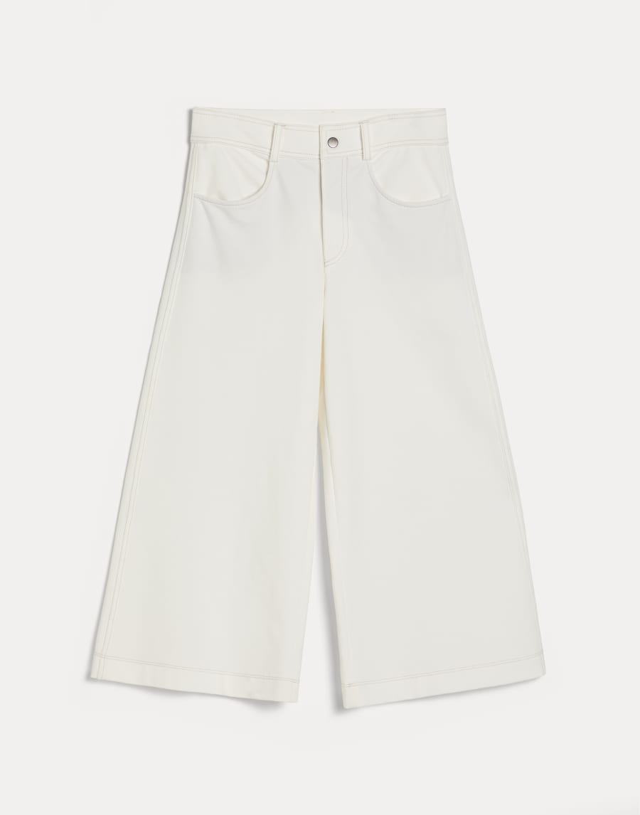 Pantalon Square en molleton de coton Blanc Fille - Brunello Cucinelli