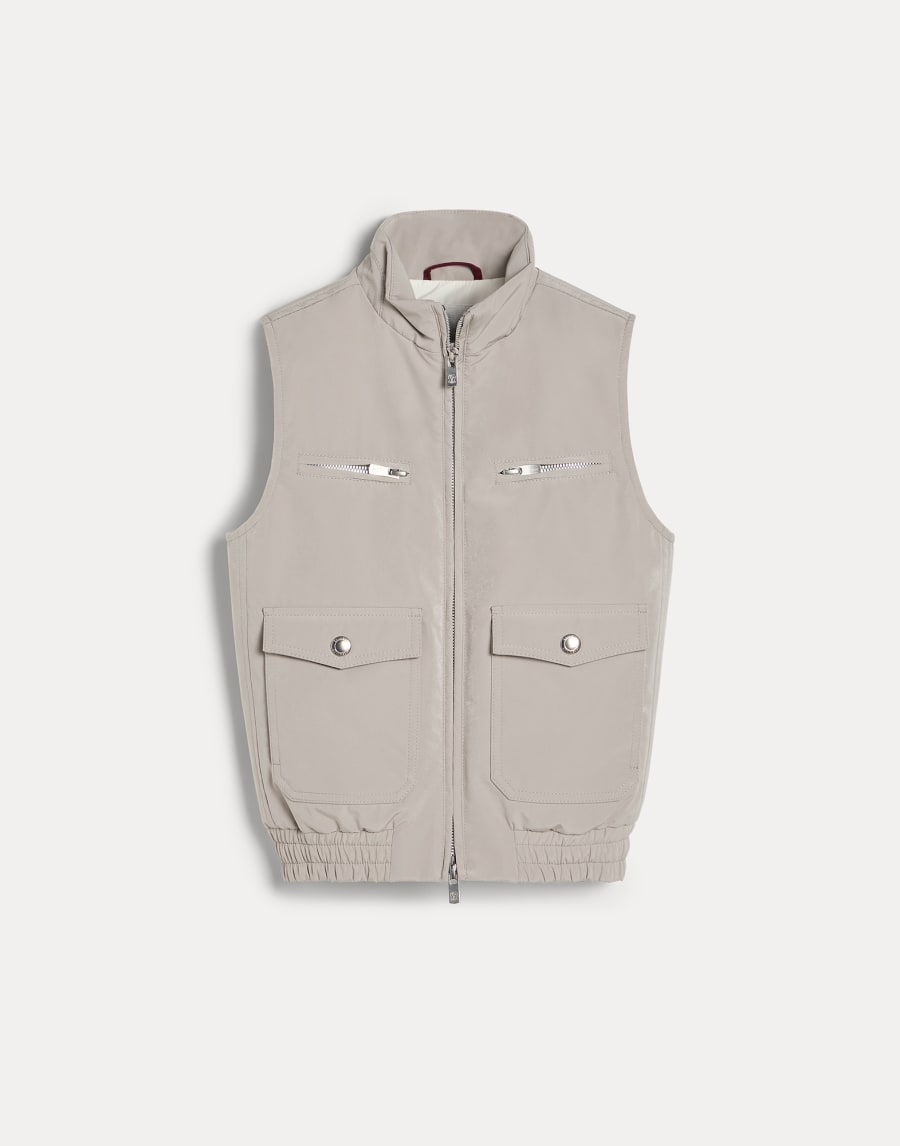 Nylon down vest Light Brown Boys - Brunello Cucinelli