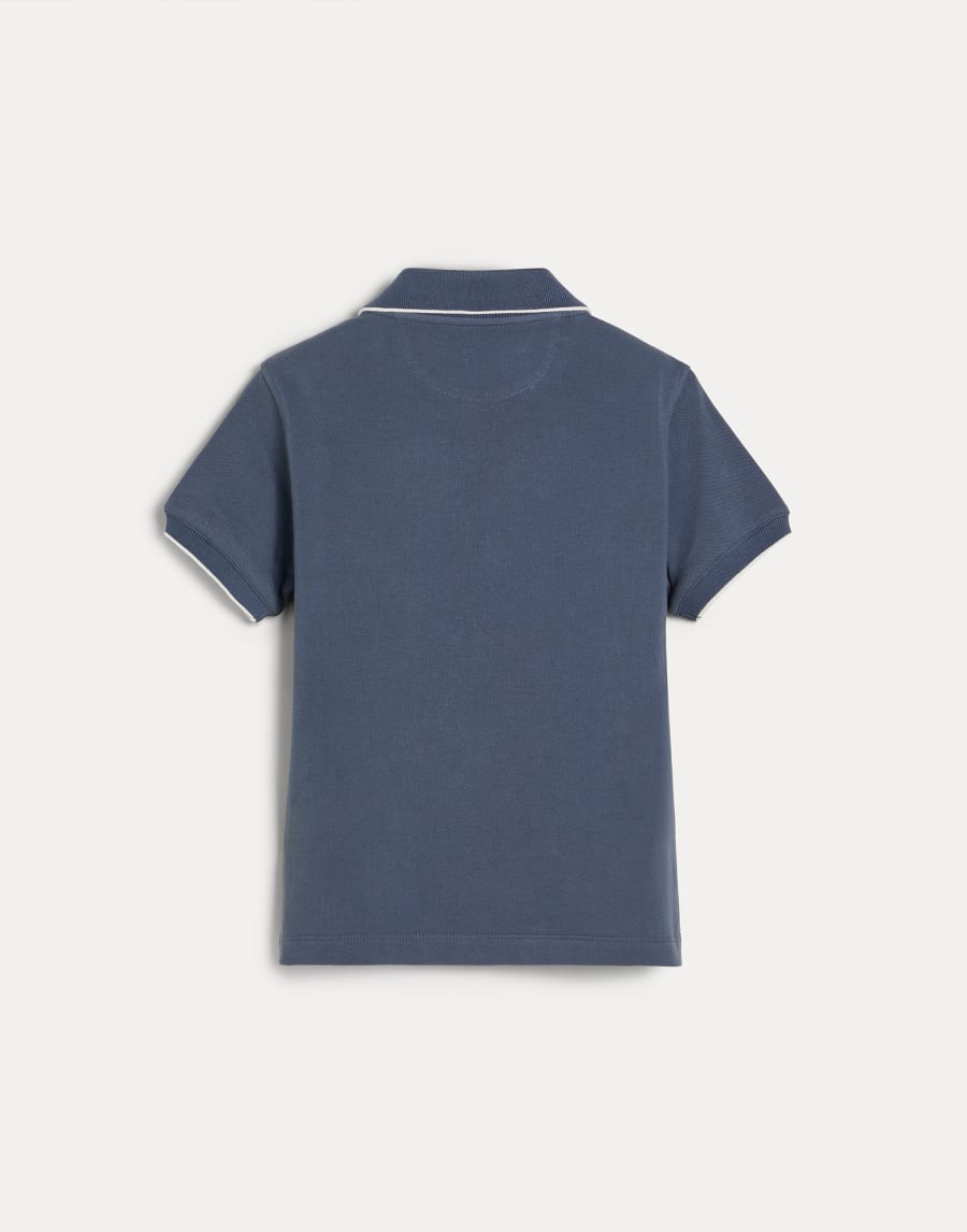 Polo de piqué Azul Niño - Brunello Cucinelli
