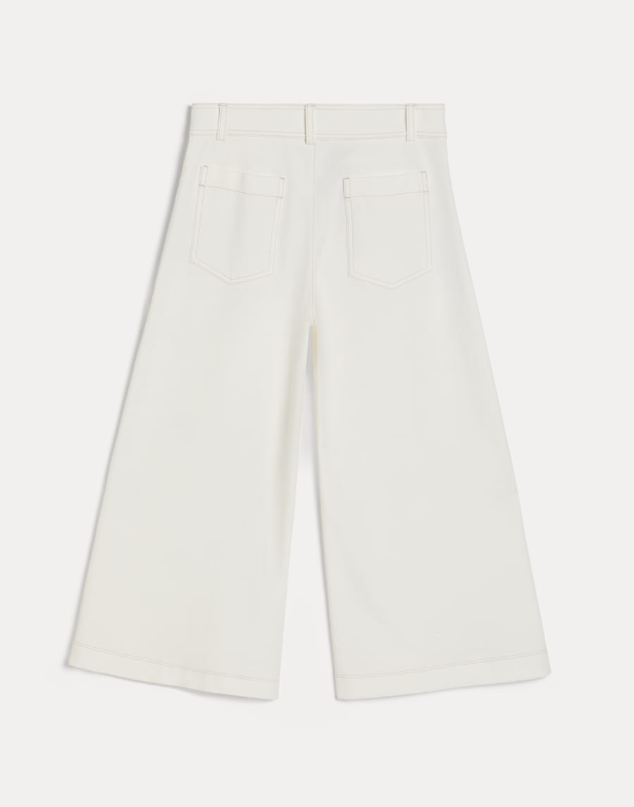 Pantalon Square en molleton de coton Blanc Fille - Brunello Cucinelli
