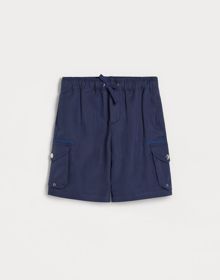Bermuda shorts with drawstring and cargo pockets Blue Boys - Brunello Cucinelli