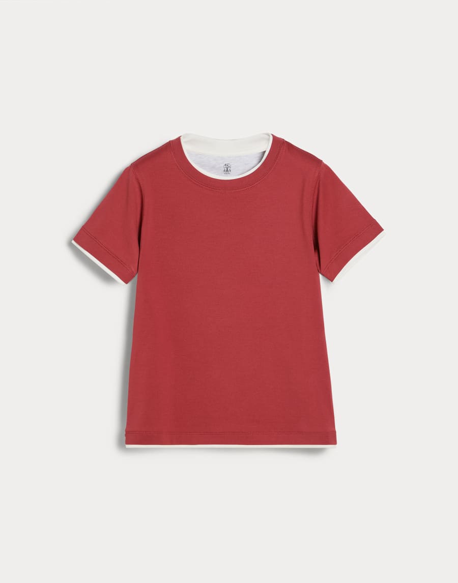 Camiseta con capas de imitación Rojo Niño - Brunello Cucinelli