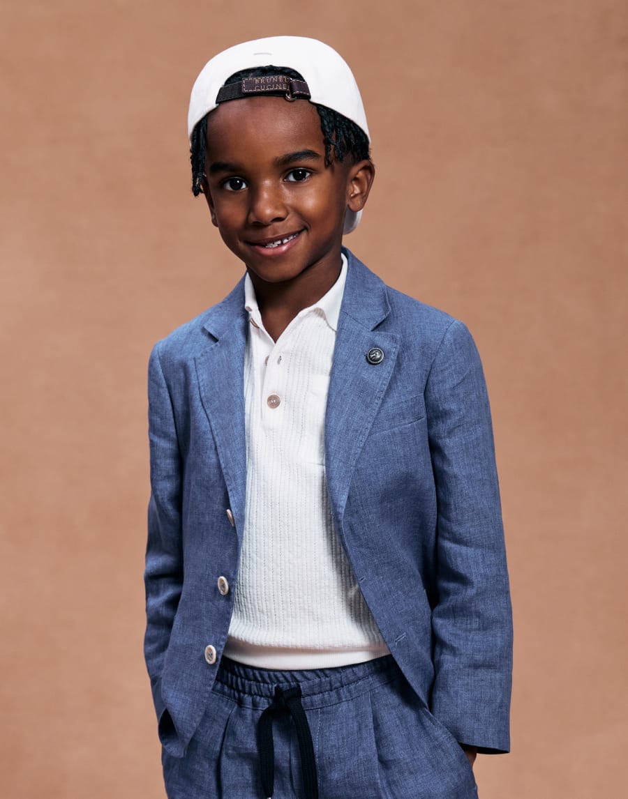 Délavé linen blazer Denim Boys - Brunello Cucinelli