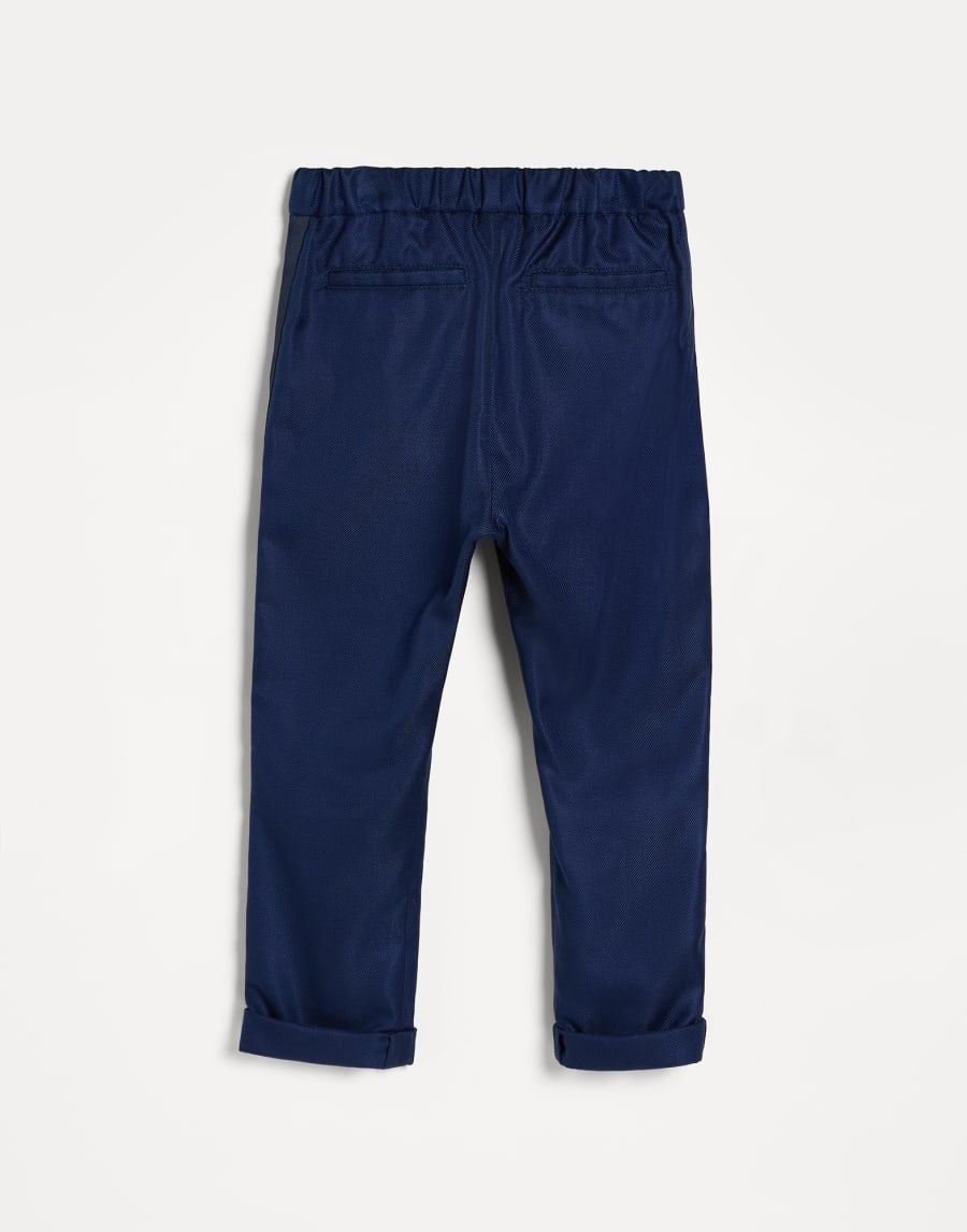 Tuxedo trousers with drawstring and double pleats Royale Blue Boys - Brunello Cucinelli