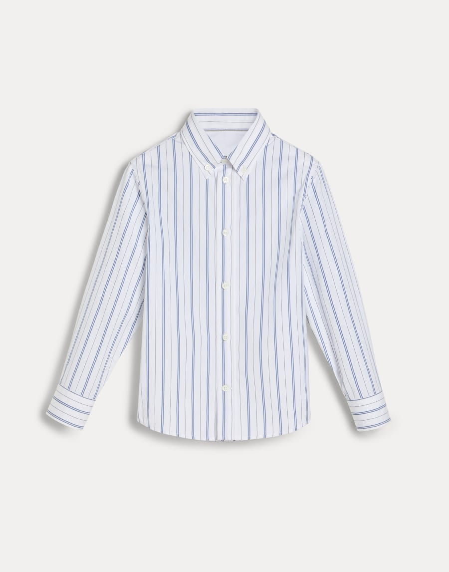 Camisa de popelina multirayas Denim Niño - Brunello Cucinelli