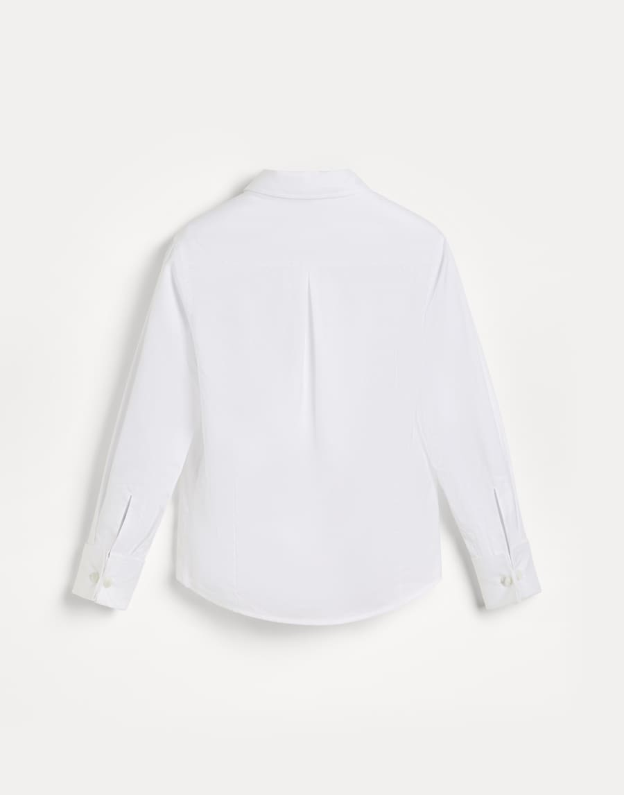 Camisa de sarga con cuello francés Blanco Niño - Brunello Cucinelli