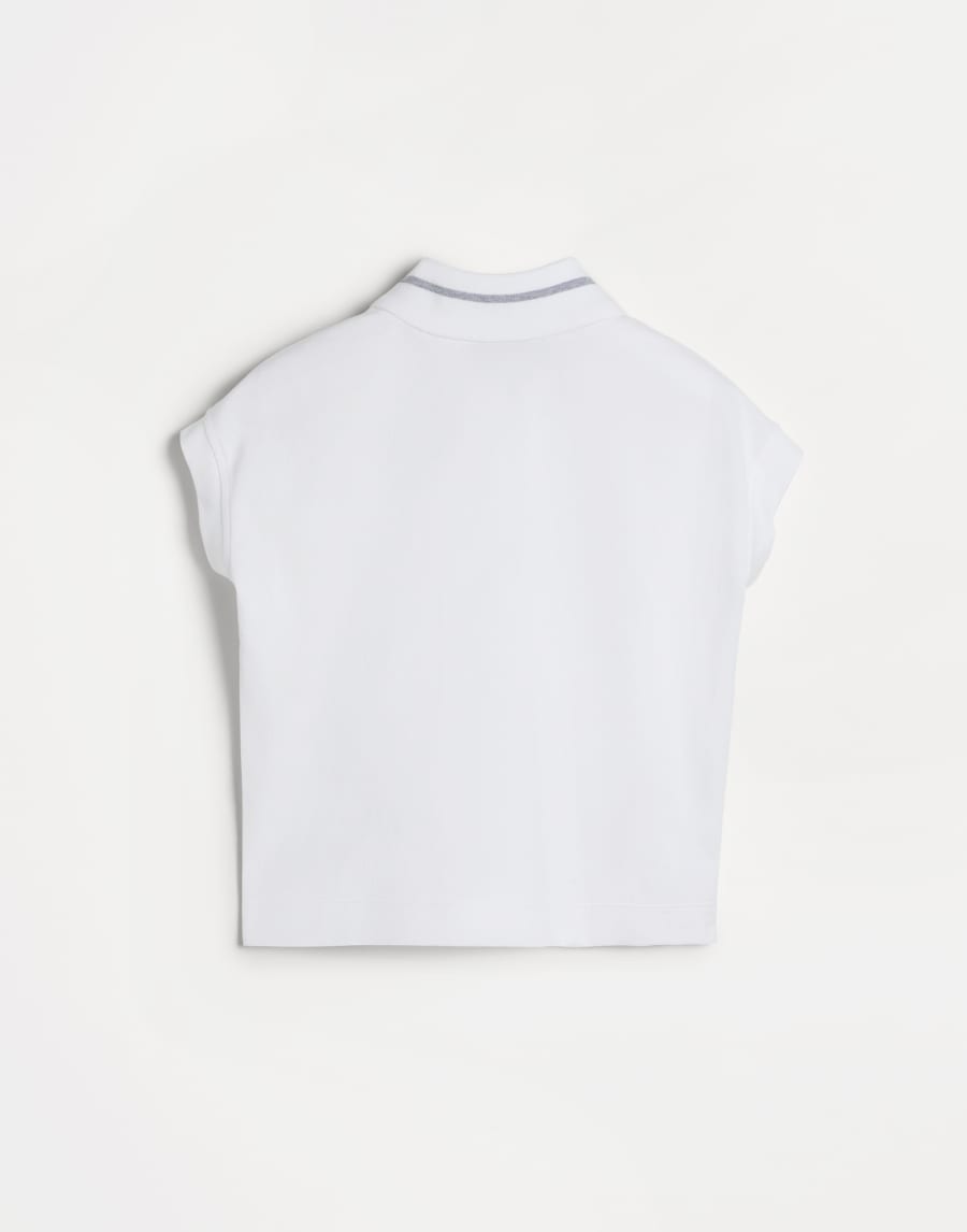 Cotton jersey polo shirt with logo White Girls - Brunello Cucinelli