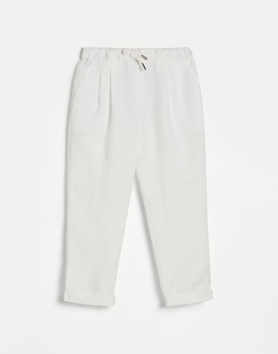 Trousers with drawstring and double pleats Snow Boys - Brunello Cucinelli