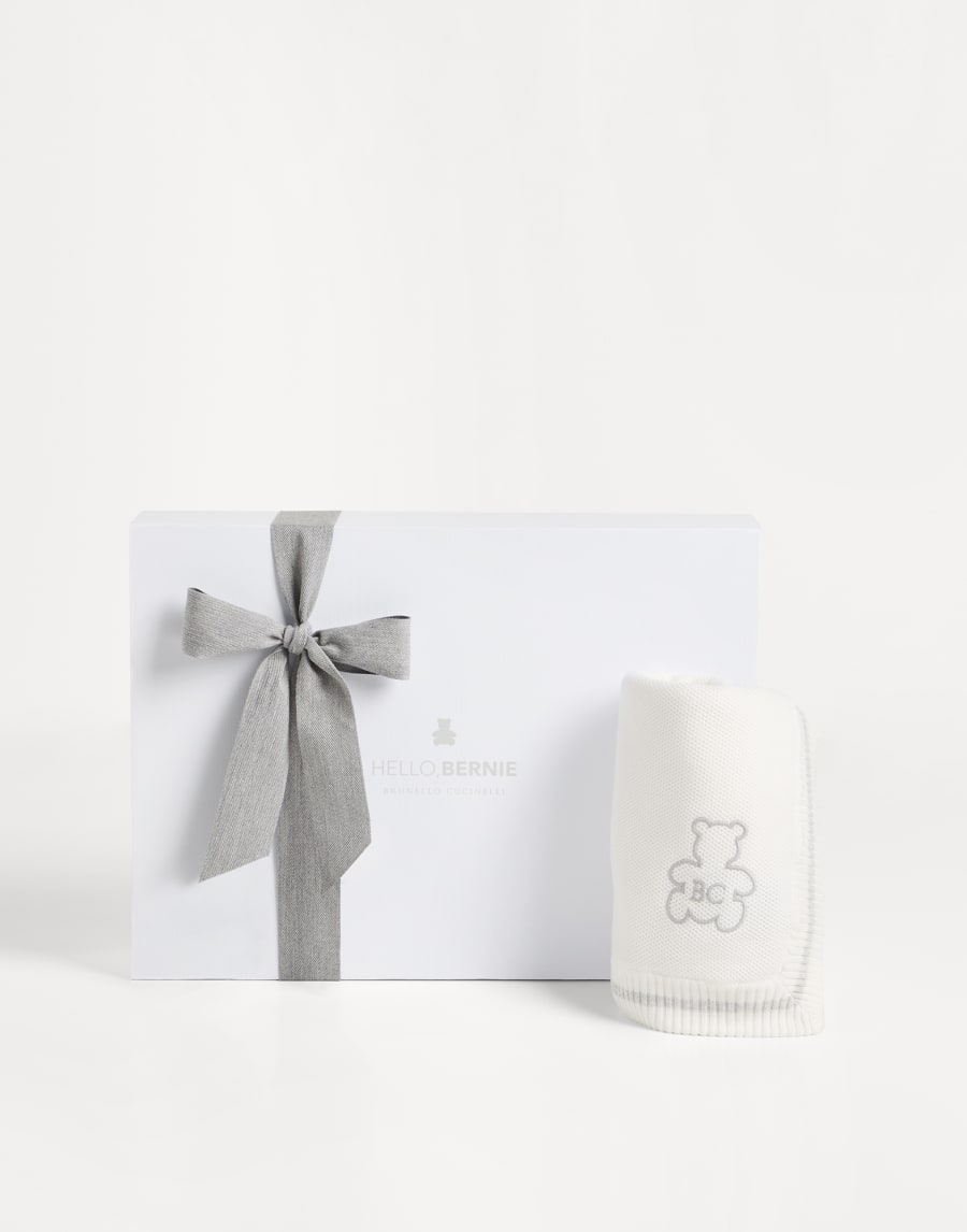 Baby Bernie blanket with embroidery Panama Baby - Brunello Cucinelli
