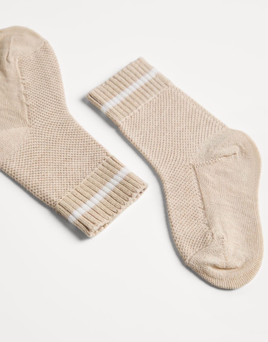 Baby Bernie Waffle stitch socks Sand Baby - Brunello Cucinelli