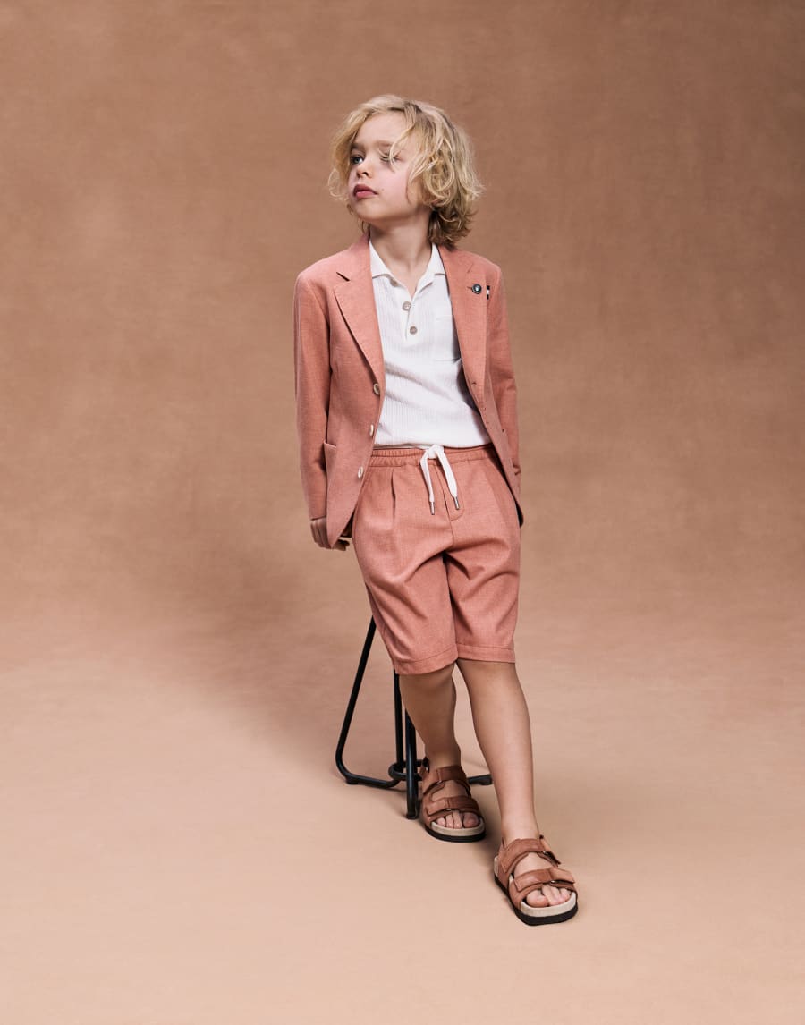 Suit with Bermuda shorts Apricot Boys - Brunello Cucinelli
