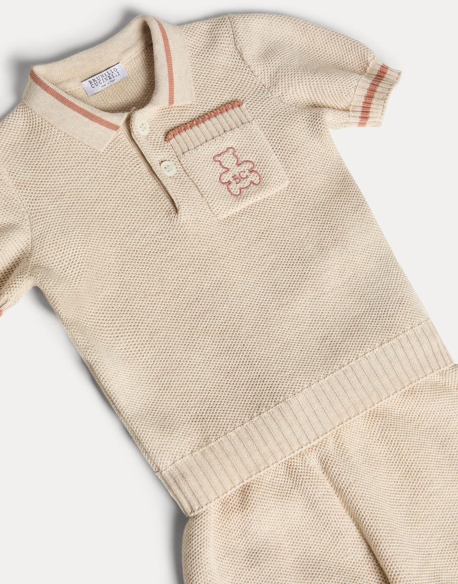 Baby Bernie knit coordinated set Beige Baby - Brunello Cucinelli