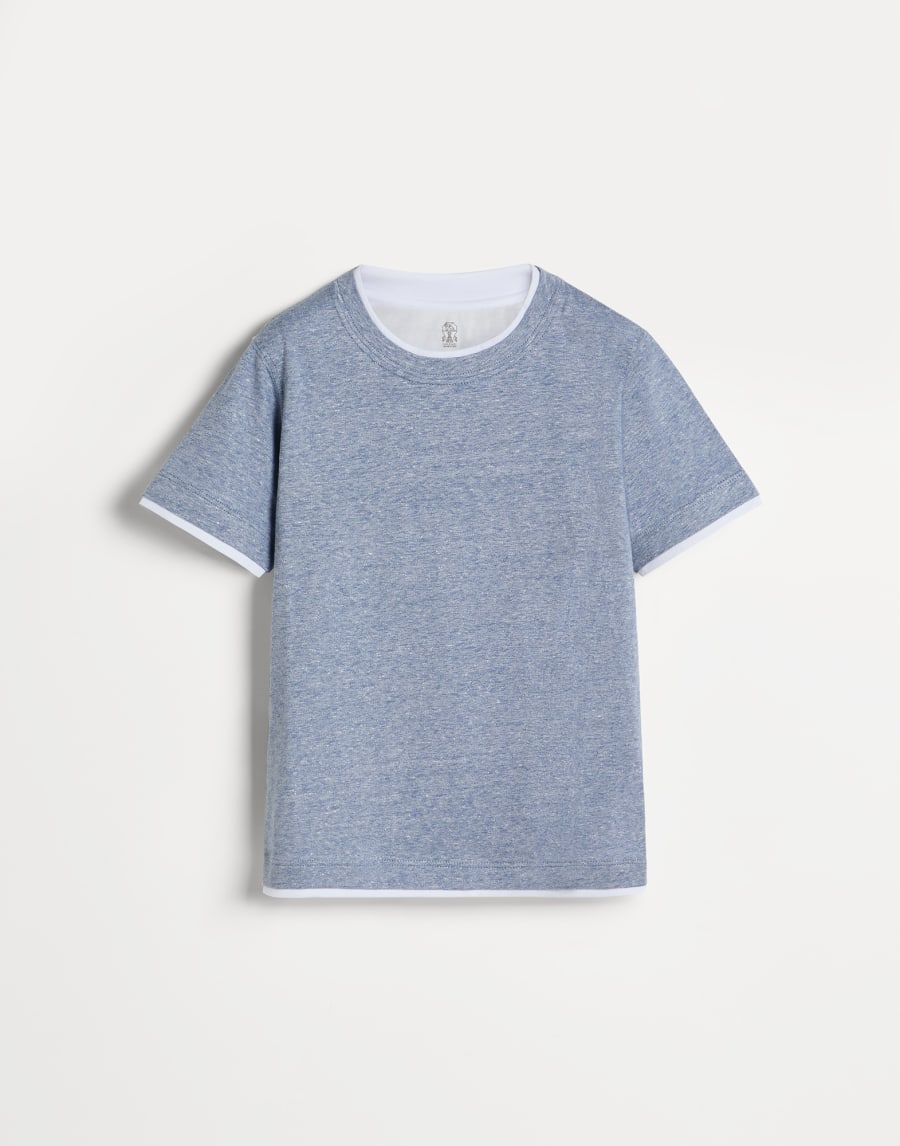 Camiseta de jersey Azul Claro Niño - Brunello Cucinelli