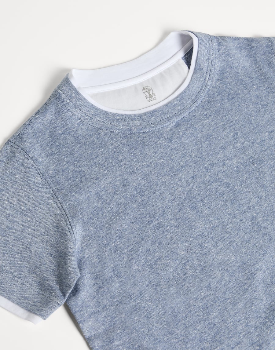 Camiseta de jersey Azul Claro Niño - Brunello Cucinelli