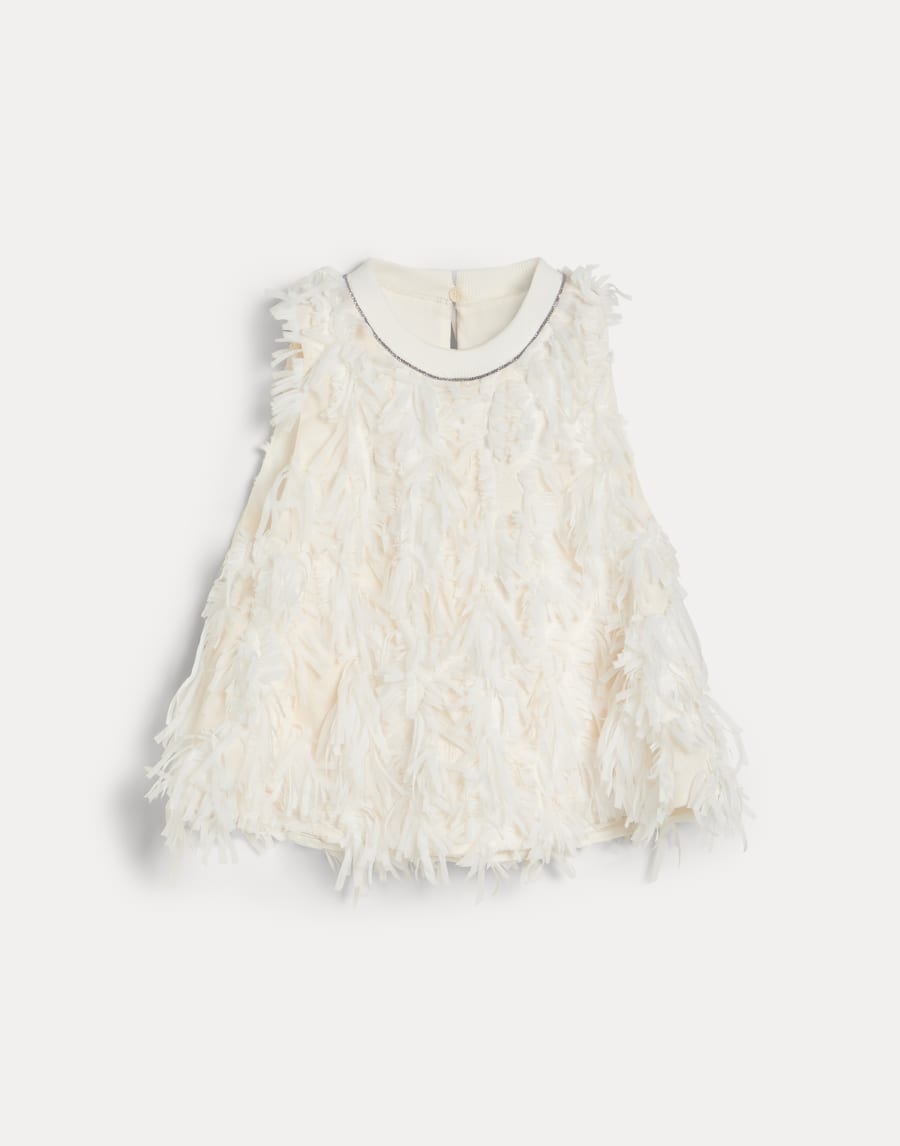 Fuzzy Feather top Panama Girls - Brunello Cucinelli