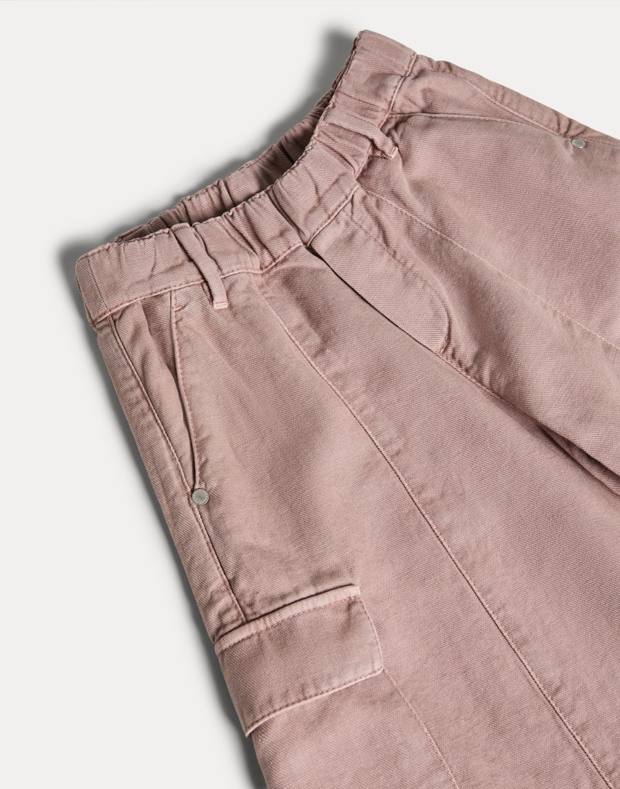 Wide Long Bermuda Shorts with monili Pink Girls - Brunello Cucinelli