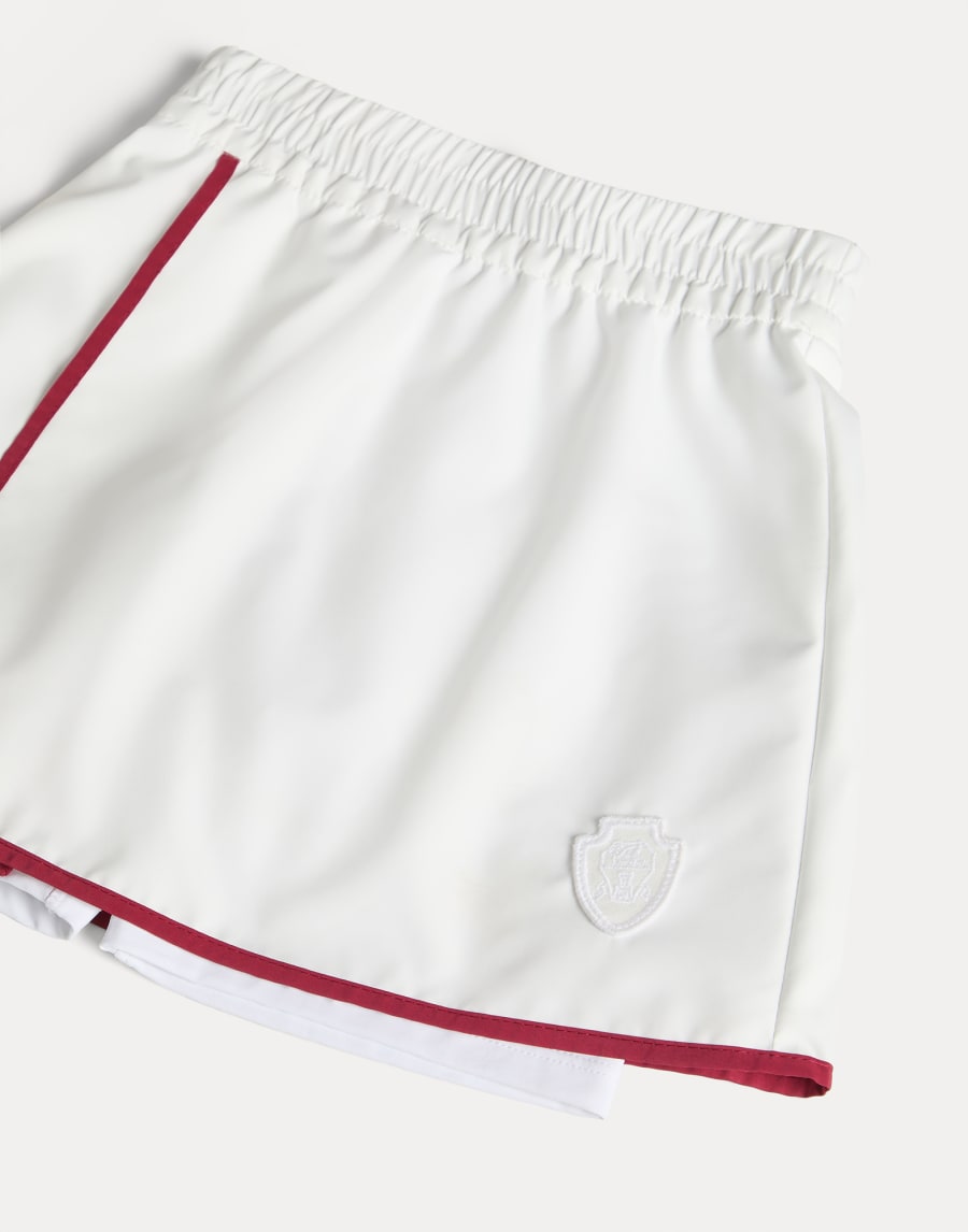 Nylon skirt with shorts and logo White Girls - Brunello Cucinelli