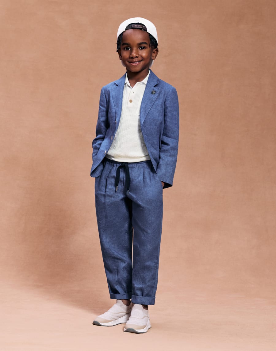 Trousers with drawstring and pleats Denim Boys - Brunello Cucinelli