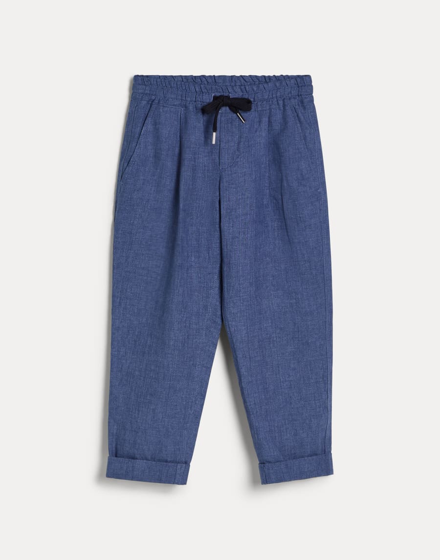 Trousers with drawstring and pleats Denim Boys - Brunello Cucinelli