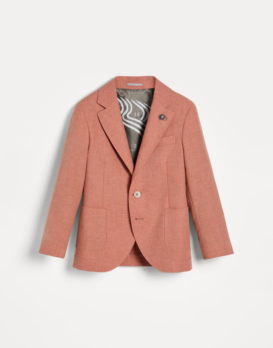 Mouliné canvas blazer Apricot Boys - Brunello Cucinelli