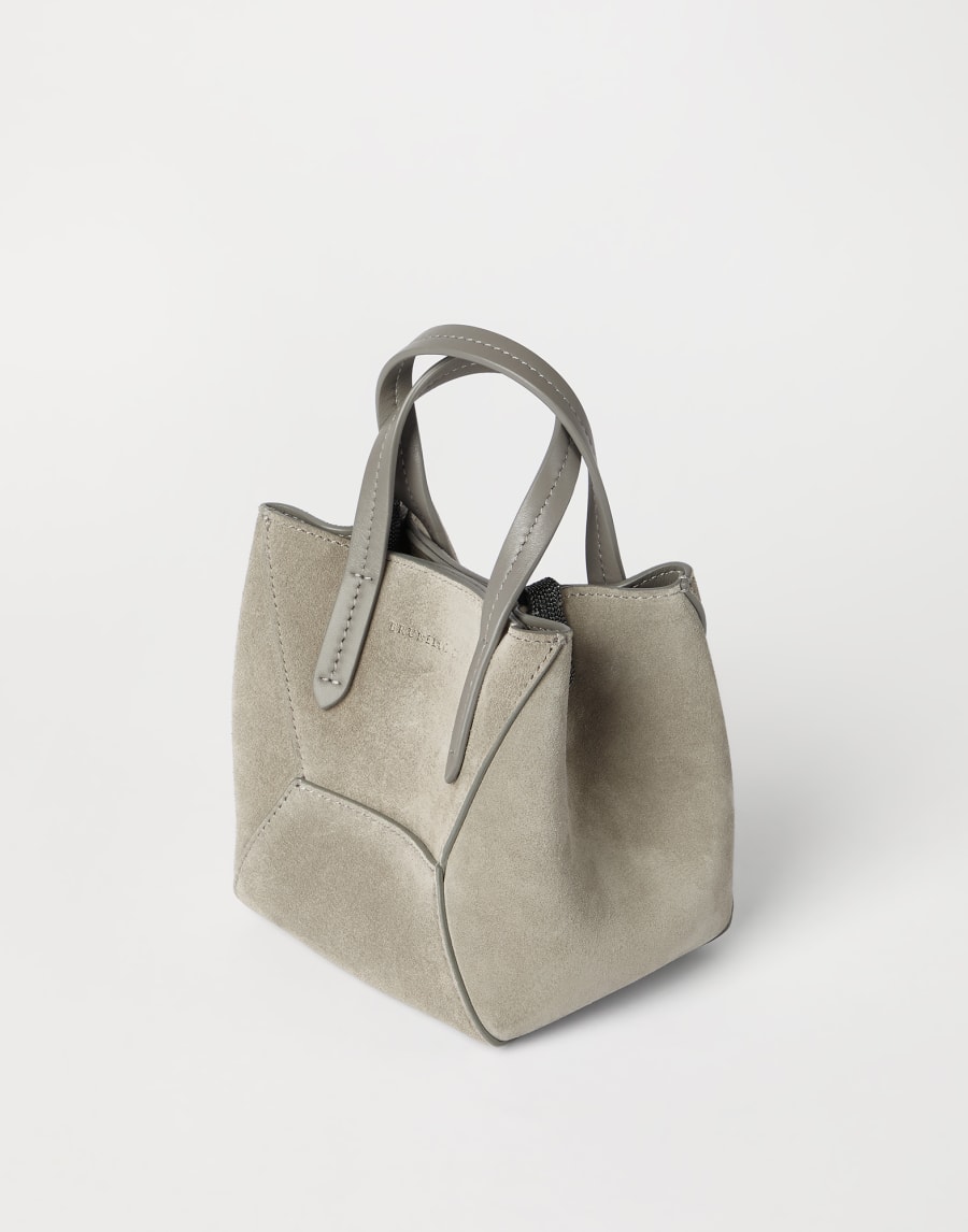 Suede mini BC Duo bag Khaki Woman - Brunello Cucinelli
