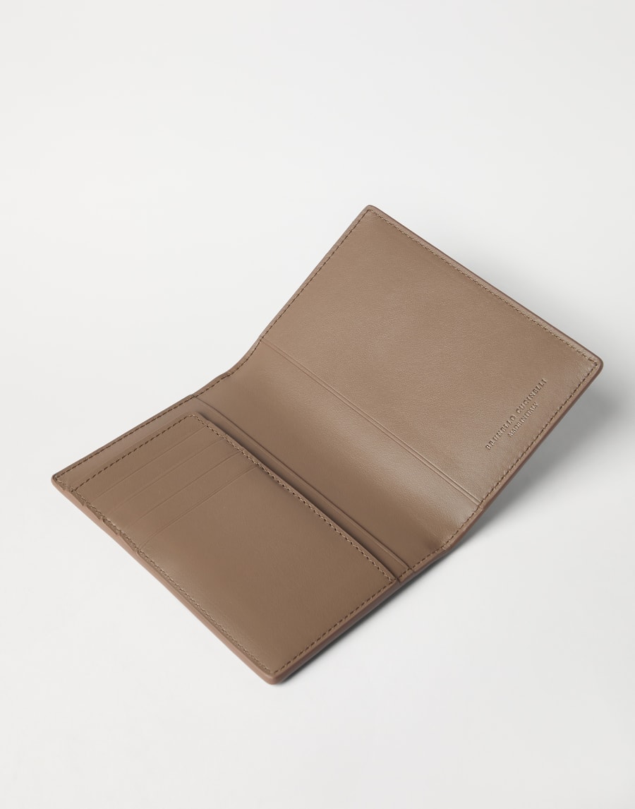Suede passport holder Beige Woman - Brunello Cucinelli