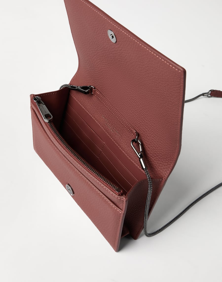 Billetero de piel de becerro con Monile Rojo Ladrillo Mujer - Brunello Cucinelli