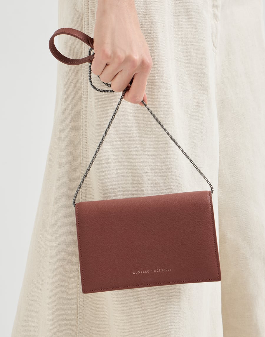 Billetero de piel de becerro con Monile Rojo Ladrillo Mujer - Brunello Cucinelli